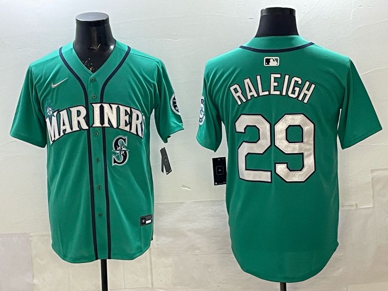 Men Seattle Mariners #29 Raleigh Green Game Nike MLB 2025 Jersey 0010->seattle mariners->MLB Jersey